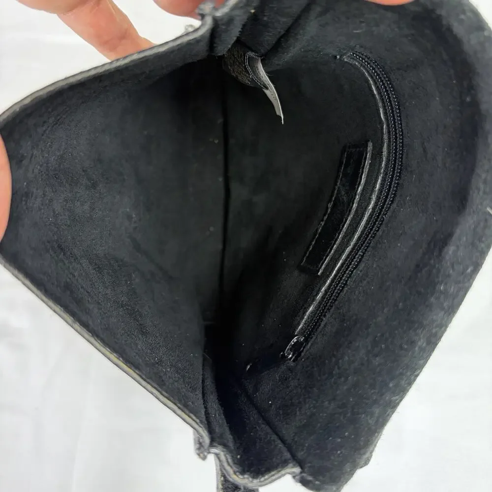 Banana Republic Vintage Black Leather Crossbody square Bag Small, retro, classic